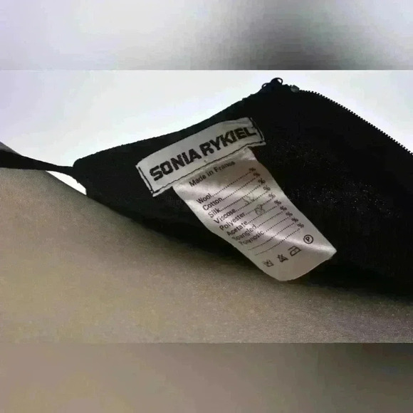 1970s SONIA RYKIEL Black Ruffled  A-Line Designer Dress Vintage 6US 10UK France - Picture 7 of 8